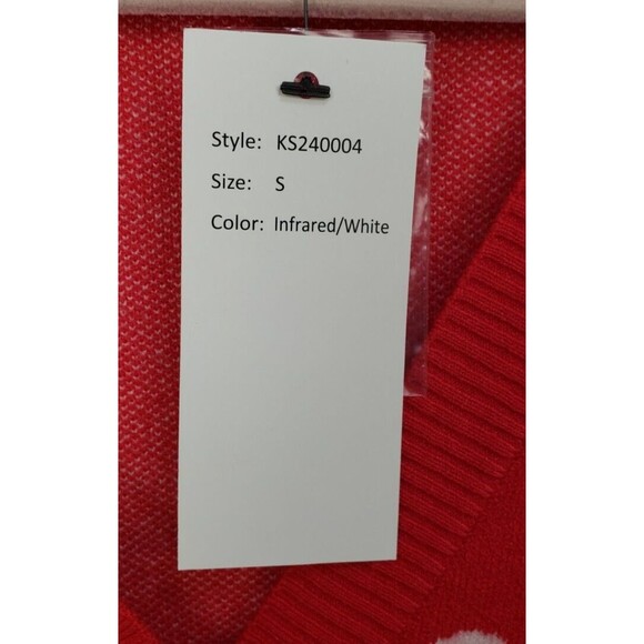 Kaily K Women Sweater Small Red Printed Viscose Blend Long Sleeve Vneck Cardigan - Picture 16 of 16